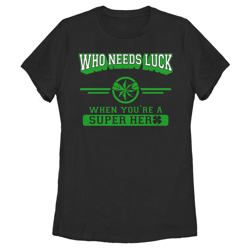 Women's Marvel St. Patrick's Day Captain Marvel No Luck Needed T-Shirt