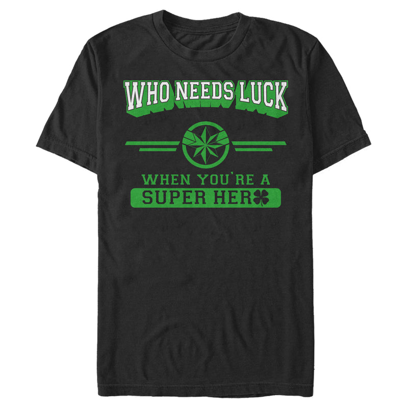 Men's Marvel St. Patrick's Day Captain Marvel No Luck Needed T-Shirt