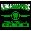 Junior's Marvel St. Patrick's Day Black Panther Who Needs Luck T-Shirt