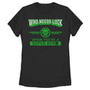 Women's Marvel St. Patrick's Day Black Panther Who Needs Luck T-Shirt