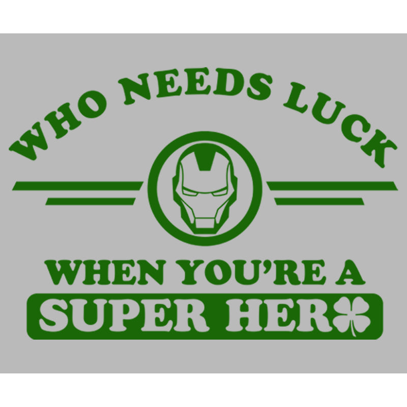 Junior's Marvel St. Patrick's Day Iron Man No Luck Needed T-Shirt