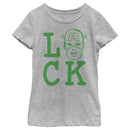 Girl's Marvel St. Patrick's Day Captain America face Luck T-Shirt