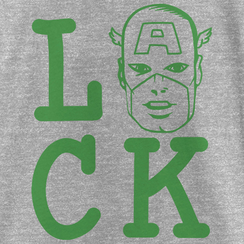 Girl's Marvel St. Patrick's Day Captain America face Luck T-Shirt