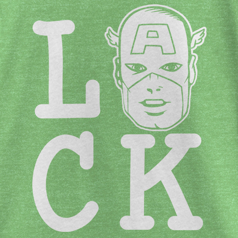 Girl's Marvel St. Patrick's Day Captain America Luck T-Shirt