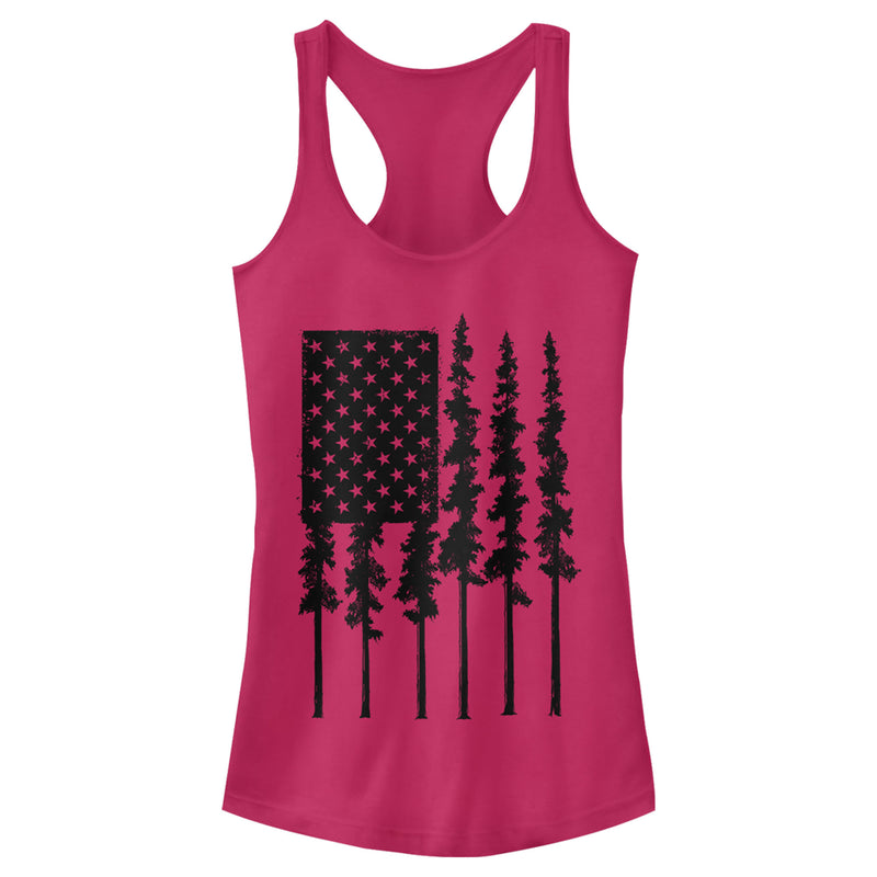 Junior's Lost Gods American Pines Flag Racerback Tank Top