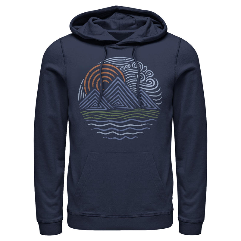 Men's Lost Gods Outdoor Lines Waves Pull Over Hoodie