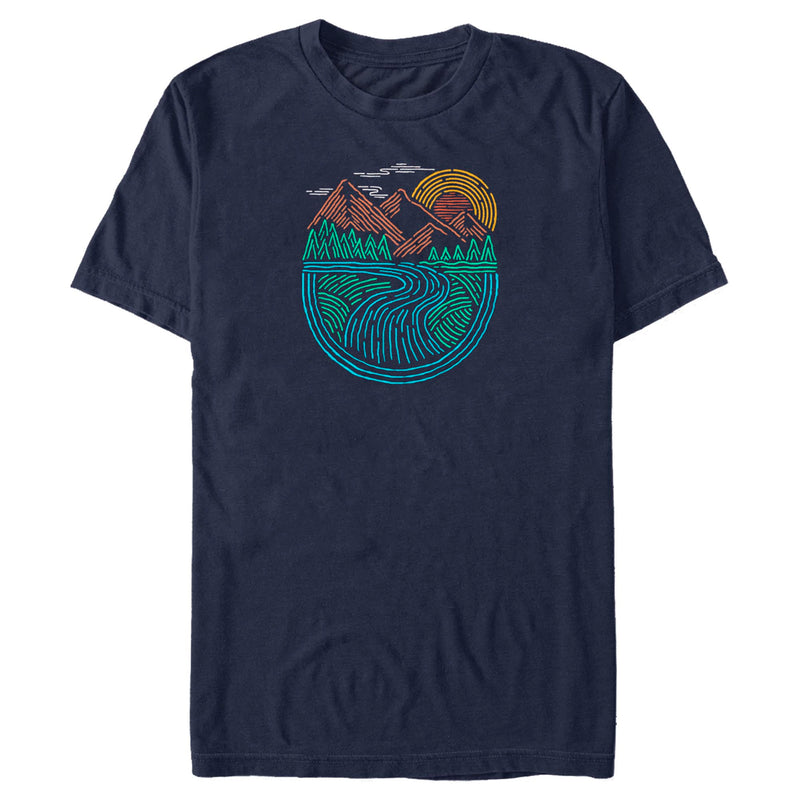 Men's Lost Gods Line Art Landscape T-Shirt