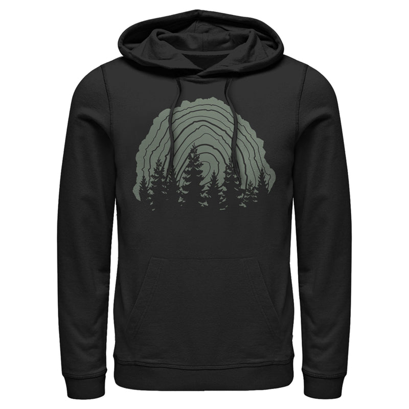 Men's Lost Gods Tree Stump Forest Silloutte Pull Over Hoodie