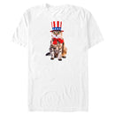 Men's Lost Gods Fourth of July Uncle Sam Cat T-Shirt