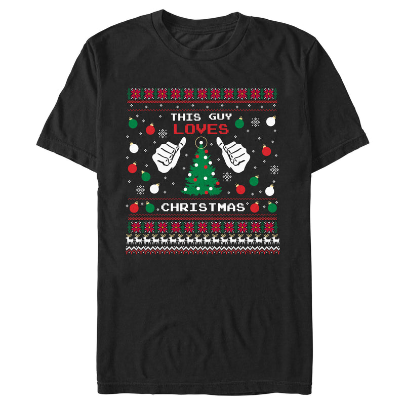 Men's Lost Gods This Guy Loves Christmas Sweater Print T-Shirt