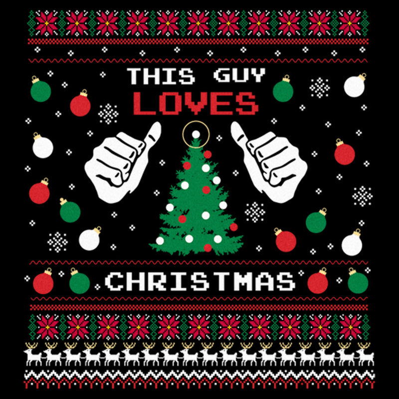 Men's Lost Gods This Guy Loves Christmas Sweater Print T-Shirt