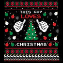 Junior's Lost Gods This Guy Loves Christmas Sweater Print T-Shirt