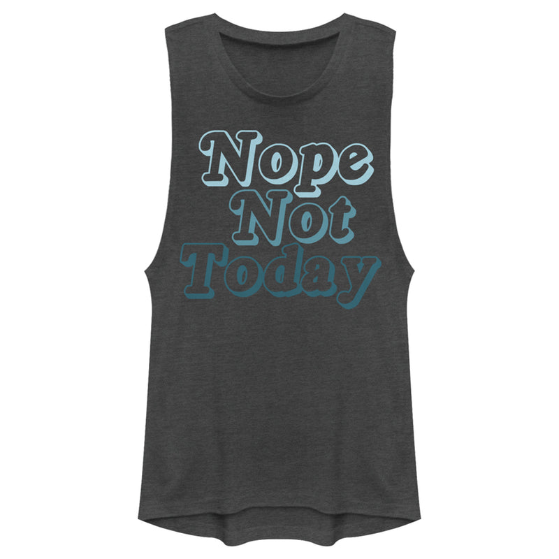 Junior's Lost Gods Nope Not Today Blue Text Festival Muscle Tee