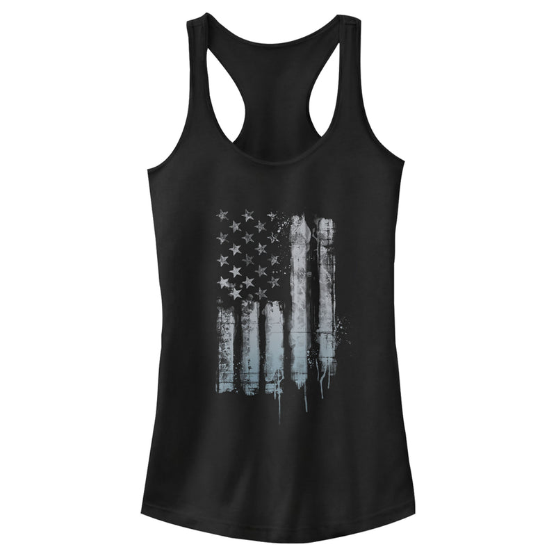 Junior's Lost Gods Rustic American Flag Racerback Tank Top