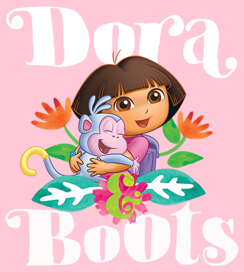 Girl's Dora the Explorer Hugging Dora and Boots T-Shirt