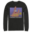 Men's SpongeBob SquarePants Patrick Mayonnaise Instrument Quote Long Sleeve Shirt