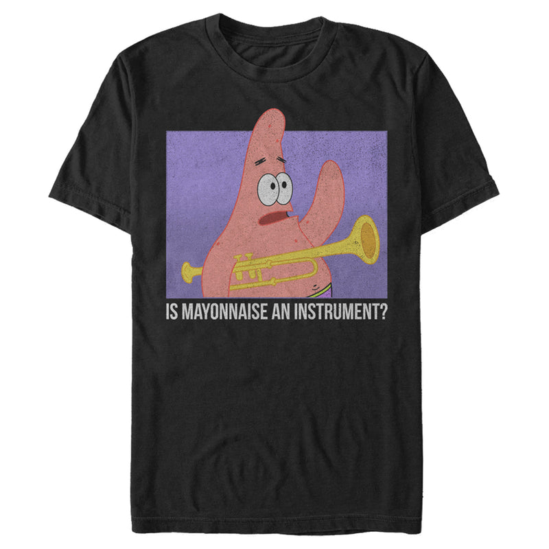 Men's SpongeBob SquarePants Patrick Mayonnaise Instrument Quote T-Shirt