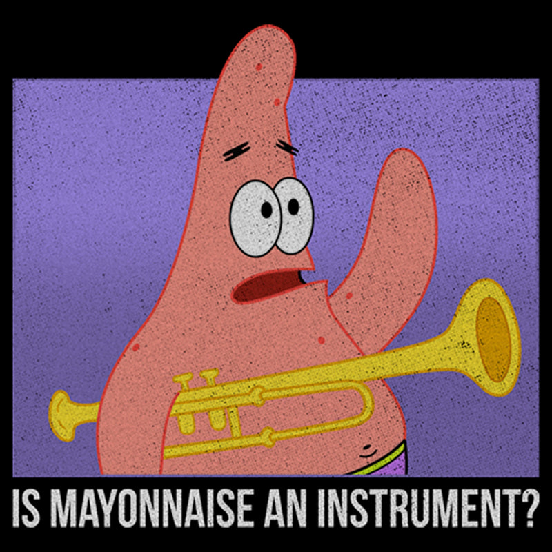 Men's SpongeBob SquarePants Patrick Mayonnaise Instrument Quote T-Shirt