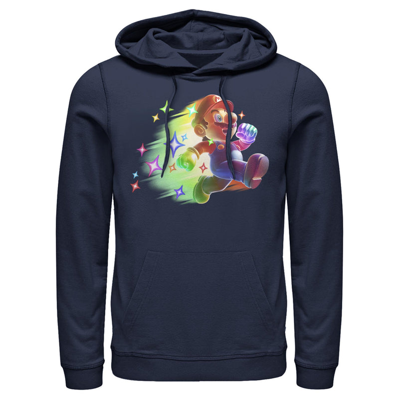 Men's Nintendo Mario Rainbow Star Power Pull Over Hoodie