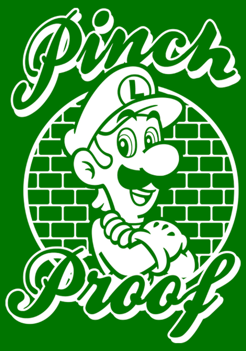 Men's Nintendo Super Mario St. Patrick's Day Pinch Proof Luigi Retro T-Shirt