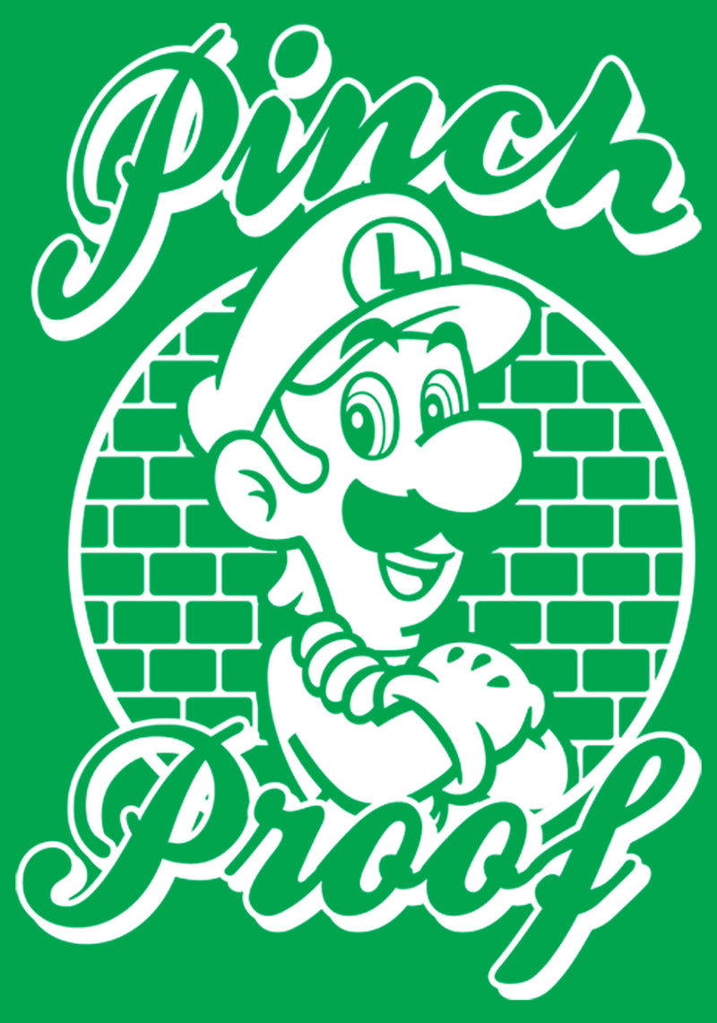 Junior's Nintendo Super Mario St. Patrick's Day Pinch Proof Luigi Retro T-Shirt