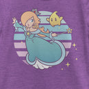 Girl's Nintendo Super Mario Rosalina And Luma Striped Background Portrait T-Shirt