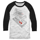 Men's Nintendo Schematic Retro NES Controller Baseball Tee