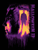 Men's Halloween II Michael Myers Standing Door Sequel Neon T-Shirt