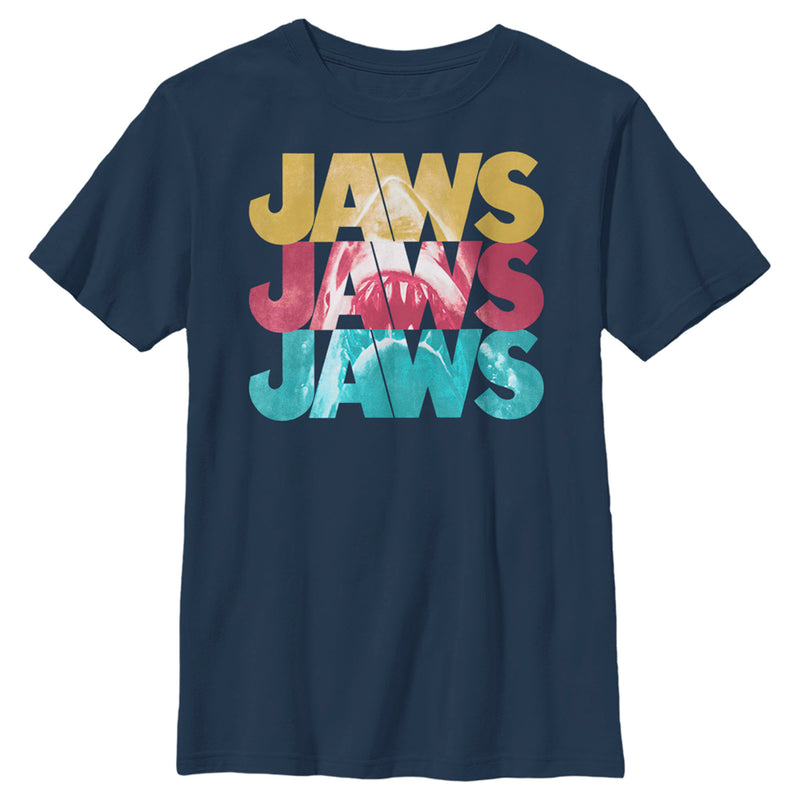 Boy's Jaws Stacked Logo T-Shirt