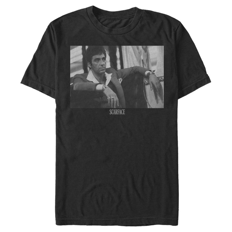 Men's Scarface Tony Grayscale Photograph T-Shirt