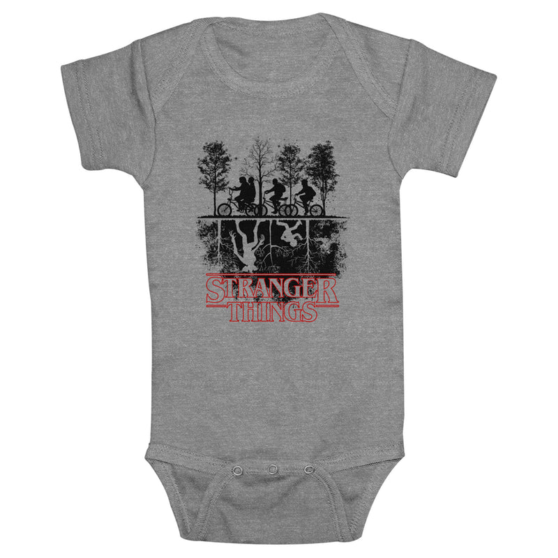 Infant's Stranger Things Biking in Upside Down Sketch Onesie