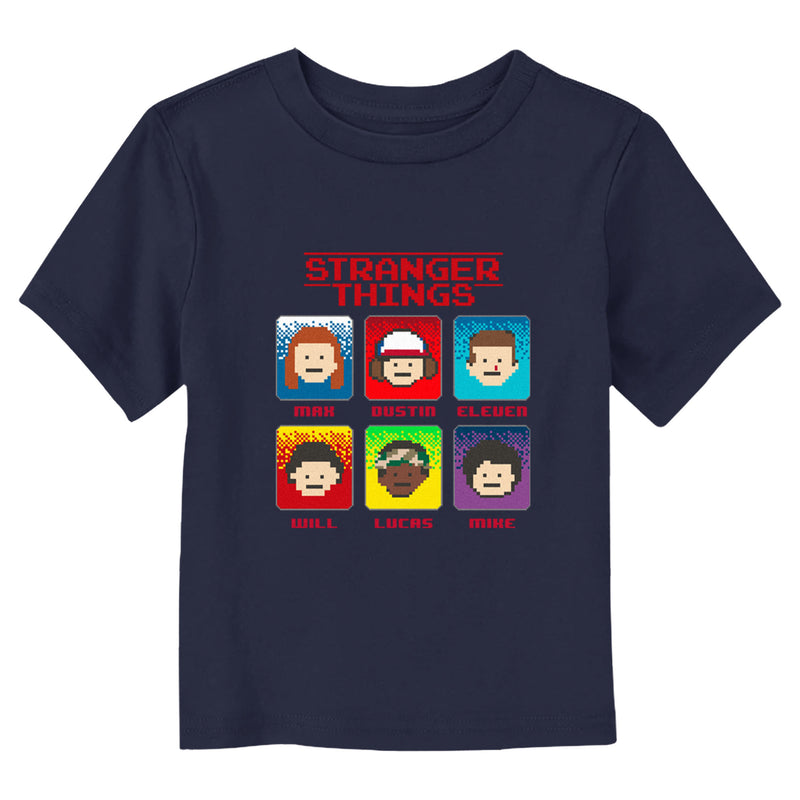 Toddler's Stranger Things Group Shot Pixel Portraits T-Shirt