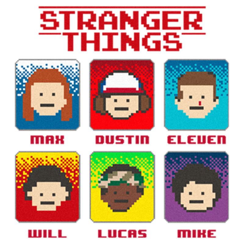 Toddler's Stranger Things Group Shot Pixel Portraits T-Shirt