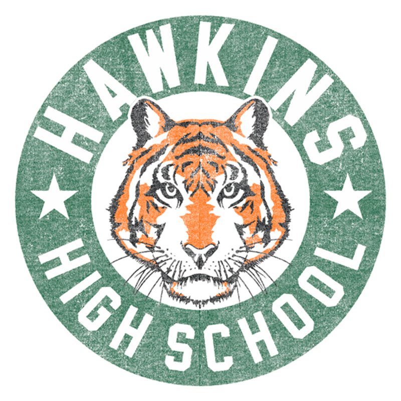 Girl's Stranger Things Retro Hawkins High School Tiger Mascot T-Shirt
