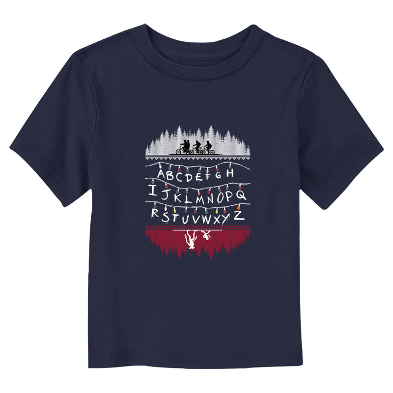 Toddler's Stranger Things Upside Down Alphabet Lights T-Shirt