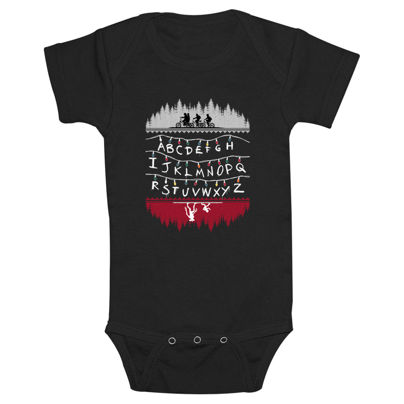 Infant's Stranger Things Alphabet Lights Sketch Onesie