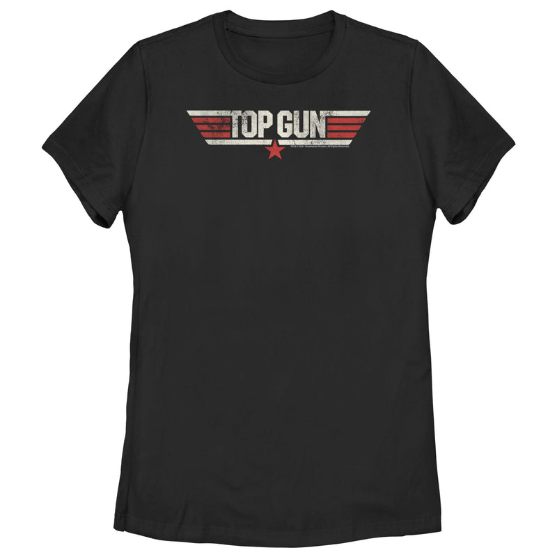 Women's Top Gun Distressed Movie Logo T-Shirt