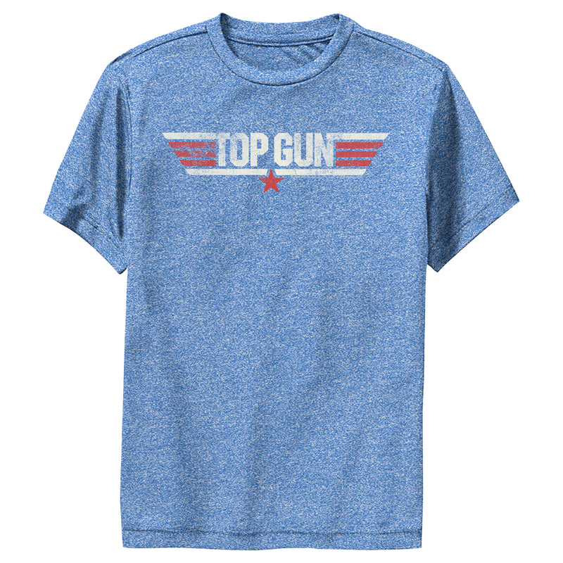 Boy's Top Gun Logo Distressed Performance Tee