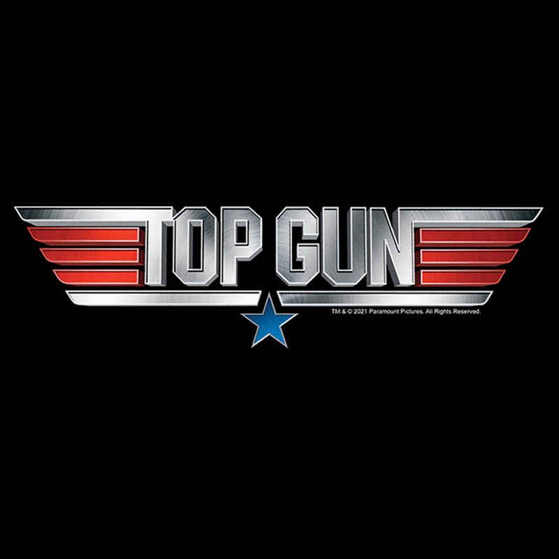 Women's Top Gun Shiny Chrome 3D Movie Logo T-Shirt