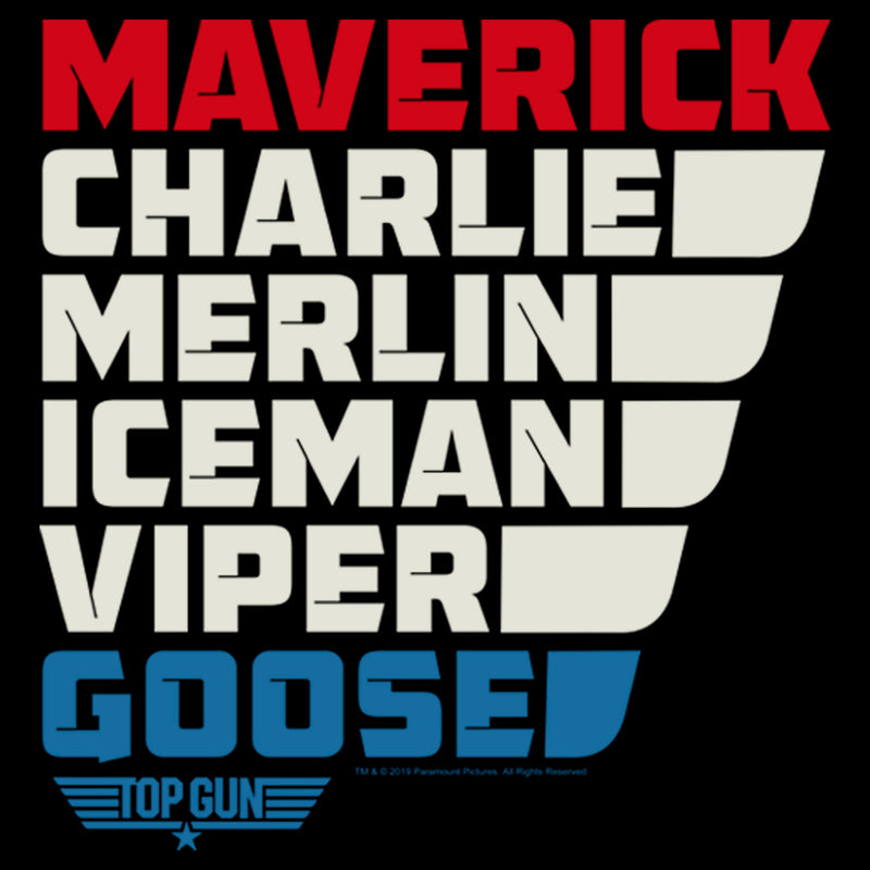 Men's Top Gun Character Name Stack T-Shirt