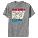 Boy's Top Gun Character Name Stack Performance Tee