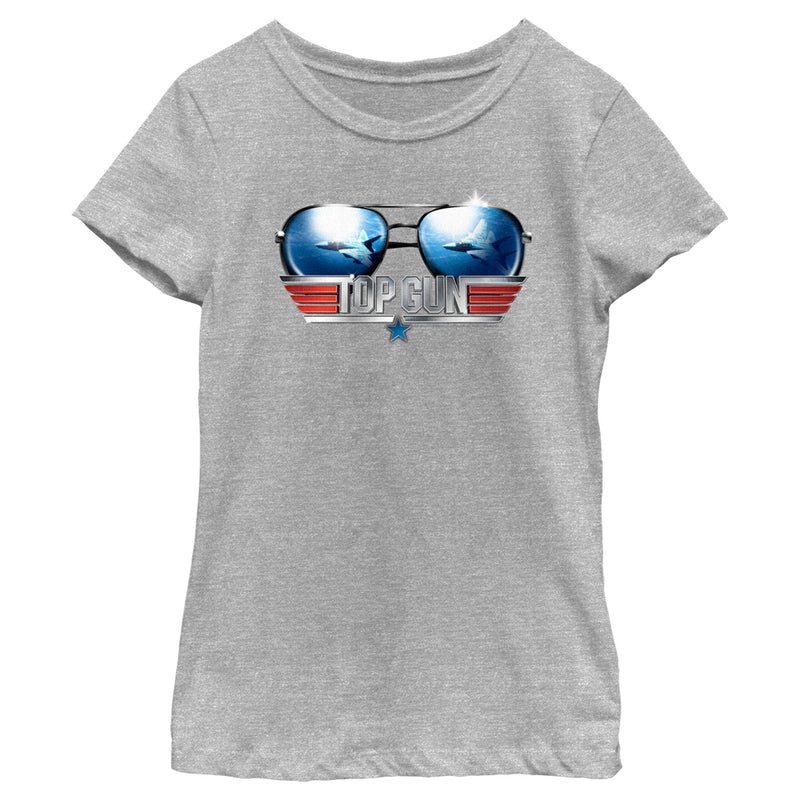 Girl's Top Gun Aviator Sunglasses Logo T-Shirt