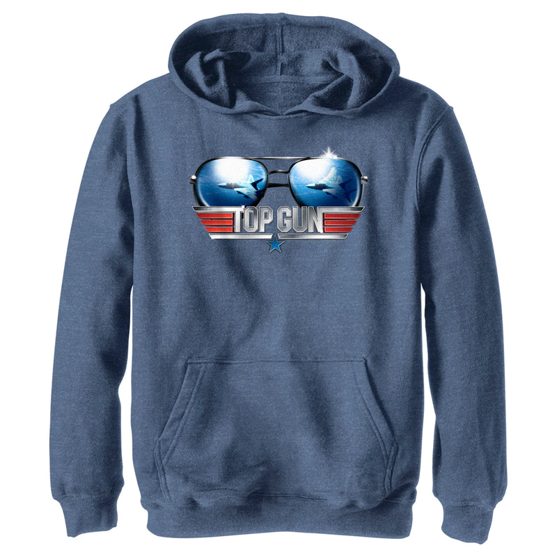 Boy's Top Gun Aviator Sunglasses Logo Pull Over Hoodie