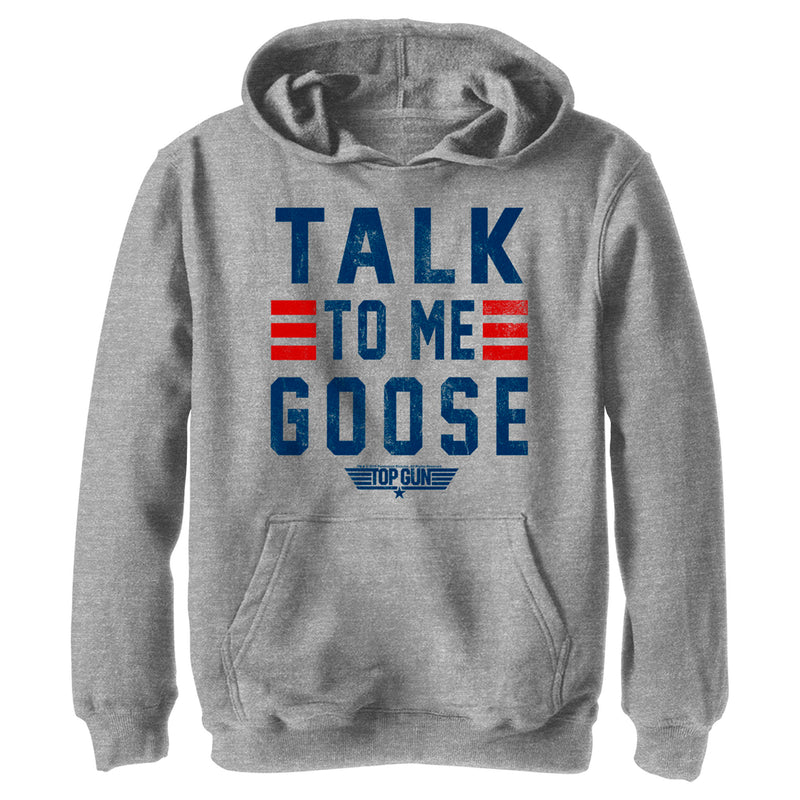 Boy's Top Gun Talk to Me Goose Quote Pull Over Hoodie