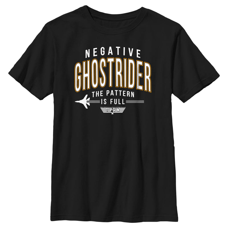 Boy's Top Gun Negative Ghost Rider the Pattern Is Full T-Shirt