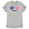 Women's Top Gun American Flag Aviator Sunglasses Logo T-Shirt