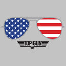 Women's Top Gun American Flag Aviator Sunglasses Logo T-Shirt