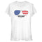 Junior's Top Gun American Flag Aviator Sunglasses Logo T-Shirt