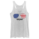 Women's Top Gun American Flag Aviator Sunglasses Logo Racerback Tank Top