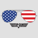 Women's Top Gun American Flag Aviator Sunglasses Logo Racerback Tank Top